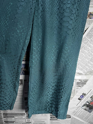 Next® Waist: 28" to 30" | Snakeskin Teal Green | Palazzo Pants | Polyester | B8 - 3167 - Genuine Maal