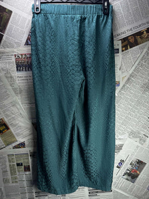 Next® Waist: 28" to 30" | Snakeskin Teal Green | Palazzo Pants | Polyester | B8 - 3167 - Genuine Maal
