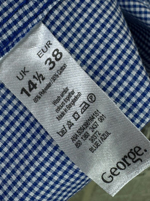 Tailor & Cutter® Small | Chest: 19.5" | Blue Check | 14.5" Shirt | Poly - Cotton | 3901 - Genuine Maal