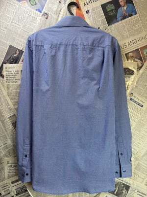 Tailor & Cutter® Small | Chest: 19.5" | Blue Check | 14.5" Shirt | Poly - Cotton | 3901 - Genuine Maal