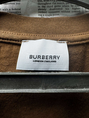 Burberry® Large | Chest: 23" | Brown | T-Shirt | Cotton | 5226 - Genuine Maal