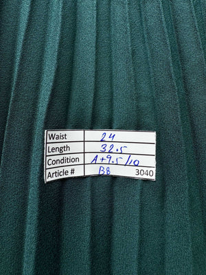 Brach Brach® Waist: 24" | Lace Trim Emerald Green | Midi Skirt | B8 - 3040 - Genuine Maal