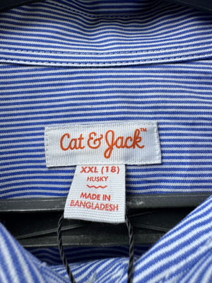 Cat & Jack® Small | Chest: 21" | Blue Stripe | Shirt | Cotton - Poly | 3887 - Genuine Maal
