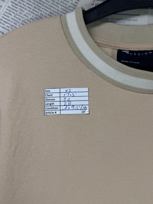 Asos® XS | Chest: 17.5" | Pastel Beige | Sweat Shirt | Lining: Stretch | 1824 - Genuine Maal