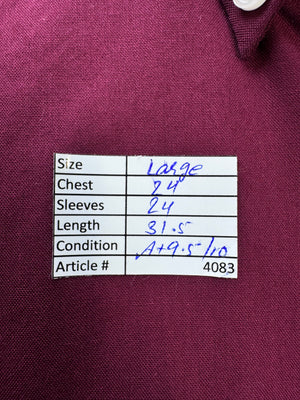 Croft & Barrow® Large | Chest: 24" | Burgundy | Collar 16.5" Shirt | Cotton - Poly | 4083 - Genuine Maal