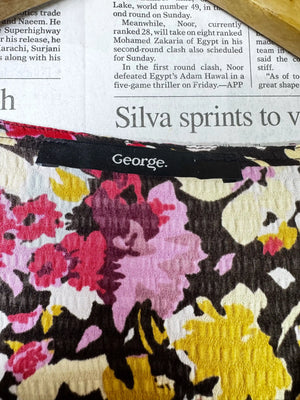 George® XS | Bust: 17" | Disty Floral Pattern | Maxi Dress | B9 - 5284 - Genuine Maal