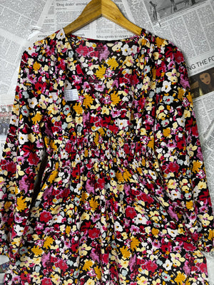 George® XS | Bust: 17" | Disty Floral Pattern | Maxi Dress | B9 - 5284 - Genuine Maal