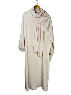 ® Medium | Bust: 29.5" | Light Cream | Abaya Maxi Dress | B9 - 5083 - Genuine Maal