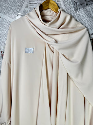 ® Medium | Bust: 29.5" | Light Cream | Abaya Maxi Dress | B9 - 5083 - Genuine Maal