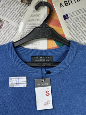 Primark® Small | Chest: 19" | Aqua Blue | Knit Sweater | Acrylic | 2024 - Genuine Maal