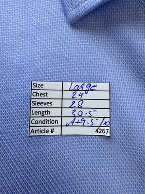 Michael Kors® Large | Blue | Collar 16.5" Shirt | Cotton - Elastane | 4267 - Genuine Maal
