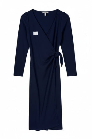 H&M® XS | Bust: 16" | Navy Blue | Midi Dress | B9 - 5064 - Genuine Maal