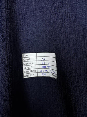 H&M® XS | Bust: 16" | Navy Blue | Midi Dress | B9 - 5064 - Genuine Maal