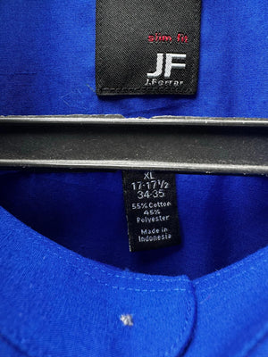 JF® L/XL | Chest: 24.5" | Royal Blue | Collar: 17"/17.5" Slim Fit Shirt | Poly-Cotton | M1 - 5490 - Genuine Maal