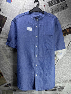 M&S® Medium | Chest: 21.5" | Blue | Shirt | Cotton-Linen | M1 - 5481 - Genuine Maal