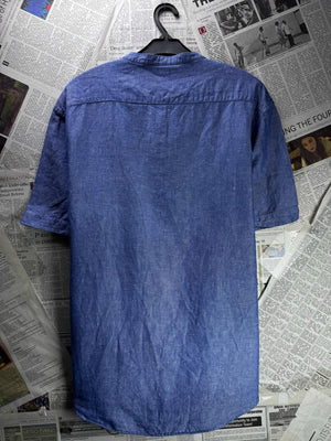 M&S® Medium | Chest: 21.5" | Blue | Shirt | Cotton-Linen | M1 - 5481 - Genuine Maal