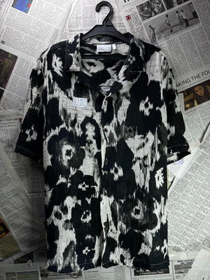 Asos® Large | Chest: 23.5" | Black&White | Camp Shirt | Polyamide-Viscose | M1 - 5480 - Genuine Maal