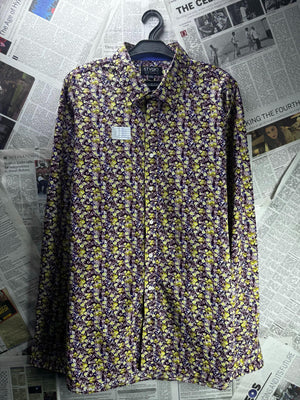 Jeff Banks® XL | Chest: 25.5" | Floral | Collar 17.5" Shirt | Cotton | M1 - 5479 - Genuine Maal