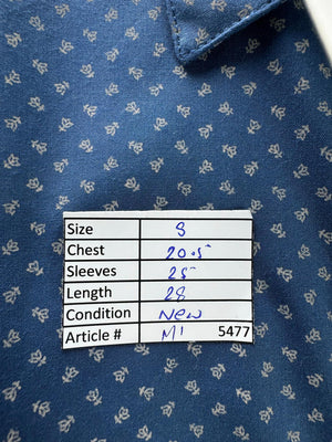 IntelliGent Store® Small | Chest: 20.5" | Blue | Camp Shirt | Poly-Cotton | M1 - 5477 - Genuine Maal