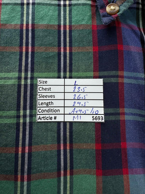 YALE® Large | Chest: 23.5" | Check | Shirt | Cotton | M1 - 5693 - Genuine Maal