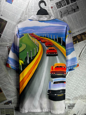 Asos® Large | Chest: 23.5" | Cars | Hawaii Shirt | Polyester | M1 - 5504 - Genuine Maal