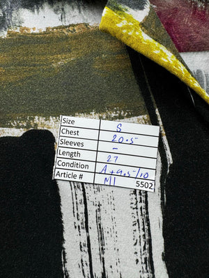 Zara® Small | Chest: 20.5" | Brush Strokes | Hawaii Shirt | Viscose | M1 - 5502 - Genuine Maal