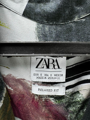Zara® Small | Chest: 20.5" | Brush Strokes | Hawaii Shirt | Viscose | M1 - 5502 - Genuine Maal