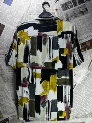 Zara® Small | Chest: 20.5" | Brush Strokes | Hawaii Shirt | Viscose | M1 - 5502 - Genuine Maal