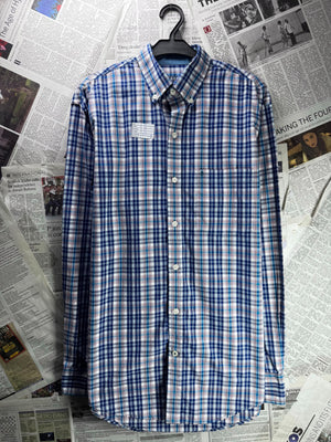 IZOD® Medium | Chest: 22" | Blue Check | Shirt | Cotton | M1 - 5498 - Genuine Maal