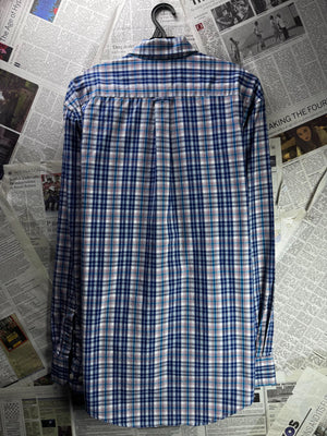 IZOD® Medium | Chest: 22" | Blue Check | Shirt | Cotton | M1 - 5498 - Genuine Maal