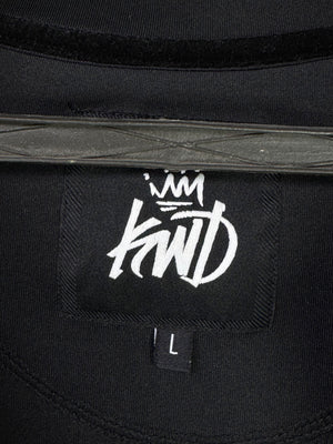 KWD® Medium | Chest: 21.5" | Black with Floral on Sleeves | Jacket | Inner: Stretched | 2004 - Genuine Maal