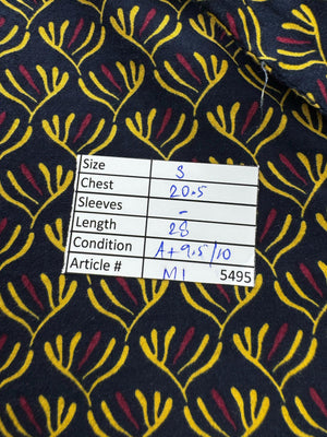Springfield® Small | Chest: 20.5" | Black | Shirt | Cotton-Linen | M1 - 5495 - Genuine Maal
