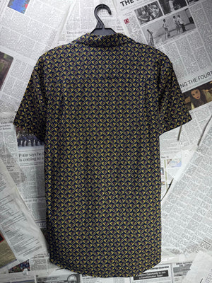 Springfield® Small | Chest: 20.5" | Black | Shirt | Cotton-Linen | M1 - 5495 - Genuine Maal