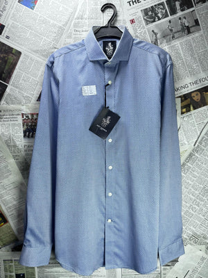 Jeff Banks® Small | Chest: 21" | Blue | Collar: 15" Shirt | Cotton | M1 - 5695 - Genuine Maal