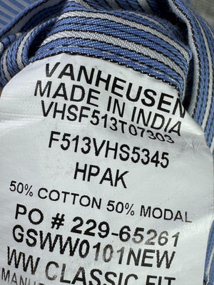 VanHeusen® Medium | Chest: 22.5" | Blue | Shirt | Cotton-Modal | M1 - 5678 - Genuine Maal