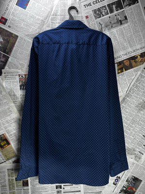 Primark® XL | Chest: 25.5" | Polka Dots | Collar: 18" Slim Fit Shirt | Poly-Cotton-Spandex | M1 - 5879 - Genuine Maal