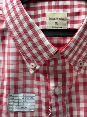 Samuel Windsor® XL | Chest: 26" | Check | Shirt | Cotton | M3 - 5673 - Genuine Maal