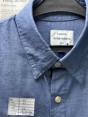 Peter Werth® Medium | Chest: 22" | Blue | Shirt | Poly-Cotton | M3 - 5670 - Genuine Maal