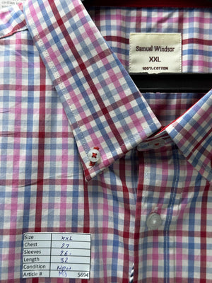 Samuel Windsor® XXL | Chest: 27" | Check | Shirt | Cotton | M3 - 5694 - Genuine Maal