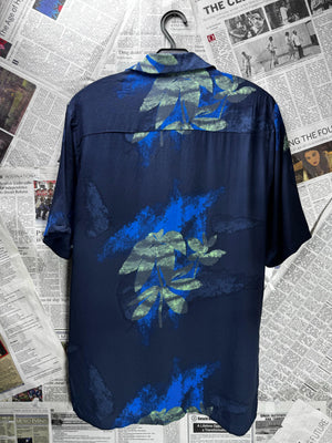 Primark® Medium | Chest: 22" | Blue | Camp Shirt | Viscose | M2 - 5883 - Genuine Maal