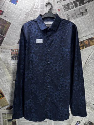 Primark® Small | Chest: 20.5" | Blue | Slim Fit Shirt | Cotton | M2 - 5696 - Genuine Maal