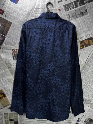 Primark® Small | Chest: 20.5" | Blue | Slim Fit Shirt | Cotton | M2 - 5696 - Genuine Maal