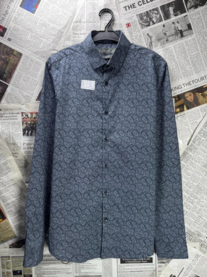 Primark® Small | Chest: 19.5" | Blue | Slim Fit Shirt | Cotton | M2 - 5492 - Genuine Maal
