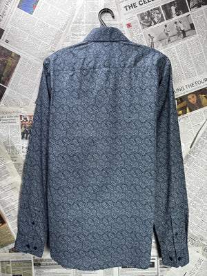 Primark® Small | Chest: 19.5" | Blue | Slim Fit Shirt | Cotton | M2 - 5492 - Genuine Maal