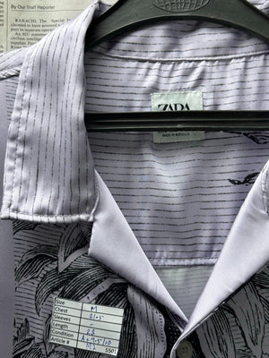 Zara® Medium | Chest: 21.5" | Tropical | Shirt | Polyester | M2 - 5501 - Genuine Maal