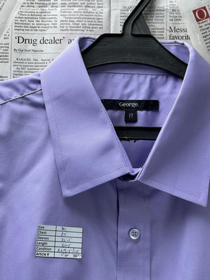 George® XL | Chest: 25" | Lavender | Collar: 17" Shirt | Poly-Cotton | M2 - 5677 - Genuine Maal