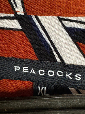 Peacocks® XL | Chest: 25.5" | Floral | Shirt | Viscose | M2 - 5676 - Genuine Maal