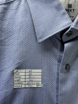 Next® Medium | Chest: 22" | Blue | Collar: 15.5" Shirt | Cotton | M2 - 5684 - Genuine Maal