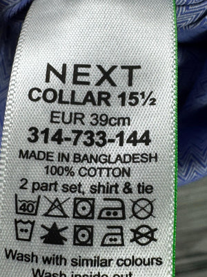 Next® Medium | Chest: 22" | Blue | Collar: 15.5" Shirt | Cotton | M2 - 5684 - Genuine Maal