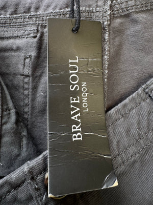 Brave Soul® Waist: 40" | Charcoal | Cargo Shorts | Cotton | 1612 - Genuine Maal